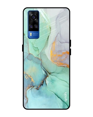 Shop Marble Printed Premium Glass Cover for Vivo Y51 2020 (Shock Proof, Lightweight)-Front