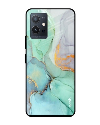 Shop Marble Printed Premium Glass Cover for Vivo Y75 5G (Shock Proof, Lightweight)-Front