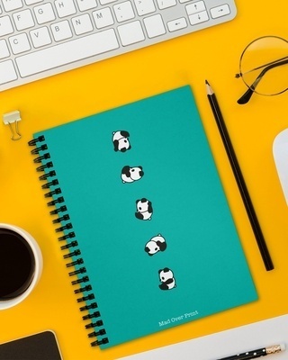 Shop Green Rolling Panda Notepad (50 Pages)-Front