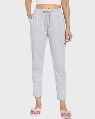 Shop Women's Grey Melange Lounge Pyjama-Front