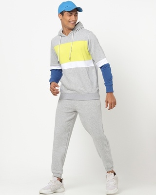 Shop Men's Color Block Hoodie Sweatshirt-Front
