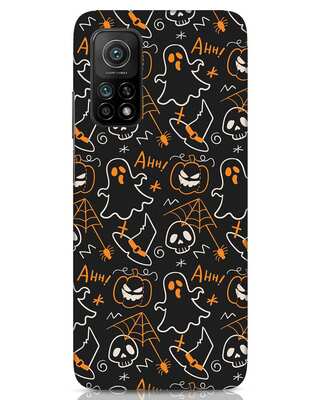Shop Halloween Doodle Xiaomi Mi 10T Mobile Covers-Front