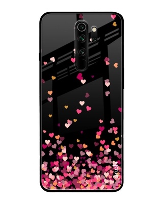 Shop Heart Rain Fall Printed Premium Glass Cover for Xiaomi Redmi Note 8 Pro (Shock Proof, Lightweight)-Front