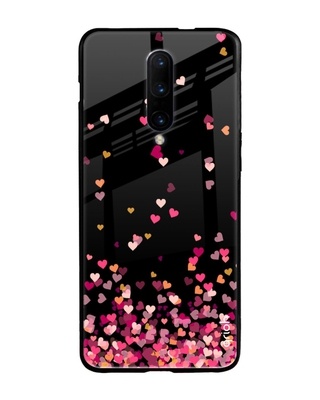 Shop Hearts Printed Silicon Glass Cover For OnePlus 7 Pro (Light Weight, Impact Resistant)-Front