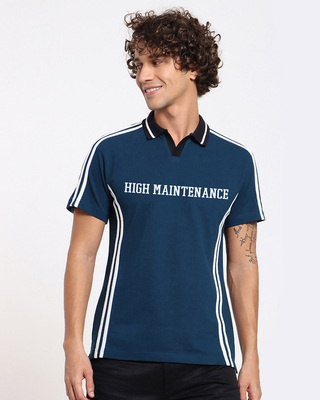 Shop High Maintenance Navy Polo-Front