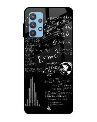 Shop Black Funny Math Glass Case for Samsung Galaxy A52-Front