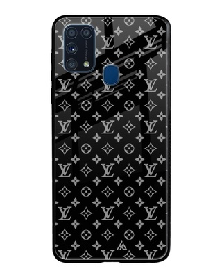 Shop Black Symbolic Pattern Glass Case for Samsung Galaxy M31-Front