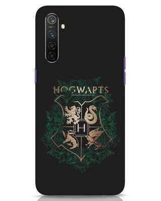Shop Hogwarts Gold Realme 6 Mobile Cover (HP)-Front