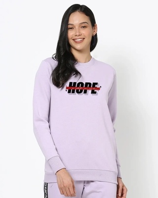 Shop Women's Lavender Printed Lilac Sweatshirt-Front