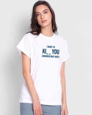 Shop I Want too Boyfriend T-shirt-Front