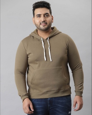 Shop Instafab Plus Men Solid Stylish Full Sleeve Hooded Casual Sweatshirts-Front