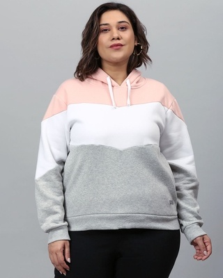 Shop Women's Multicolor Colorblocked Stylish Casual Sweatshirt-Front