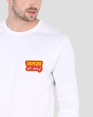 Shop Jalsa All Day Full Sleeve T-Shirt White-Front