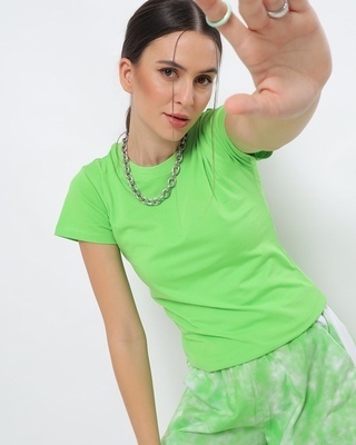 Shop Chilled Out Green Half Sleeve T-shirt-Front