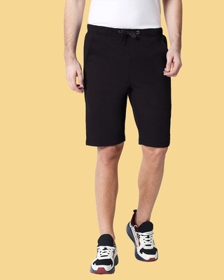 Shop Men's Jet Black Shorts-Front