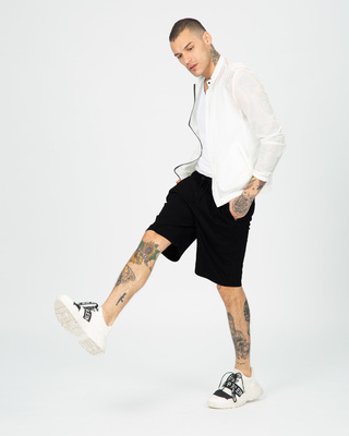 Shop Men's Black Fleece Shorts-Front