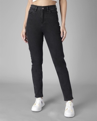 Shop Women's Black High Rise Skinny Fit Jeans-Front