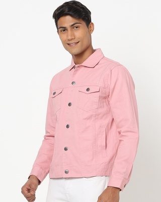 Shop Light Pink Twill Jacket-Front
