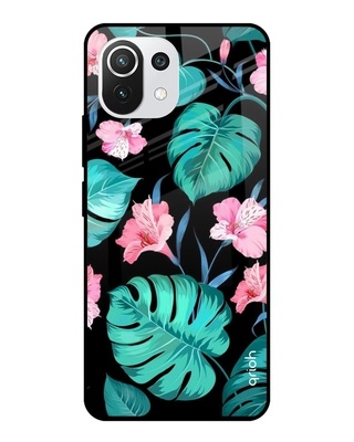 Shop Leaves & Flowers Printed Premium Glass Cover For Mi 11 Lite NE 5G (Shockproof, Light Weight)-Front