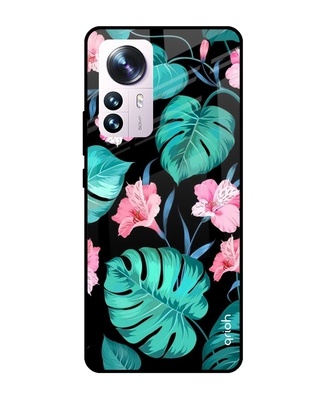 Shop Leaves & Flowers Printed Premium Glass Cover for Mi 12 Pro 5G (Shockproof, Light Weight)-Front