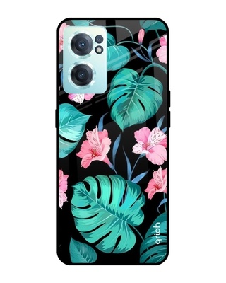 Shop Leaves & Flowers Printed Premium Glass Cover for OnePlus Nord CE 2 5G (Shock Proof, Lightweight)-Front