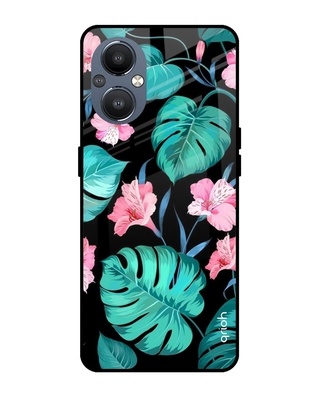 Shop Leaves & Flowers Printed Premium Glass Cover For OnePlus Nord N20 (Shockproof, Light Weight)-Front