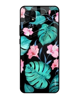 Shop Leaves & Flowers Printed Premium Glass Cover for Redmi 10 (Shockproof, Light Weight)-Front