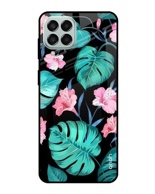 Shop Leaves & Flowers Printed Premium Glass Cover for Samsung Galaxy M33 5G (Shockproof Light Weight)-Front