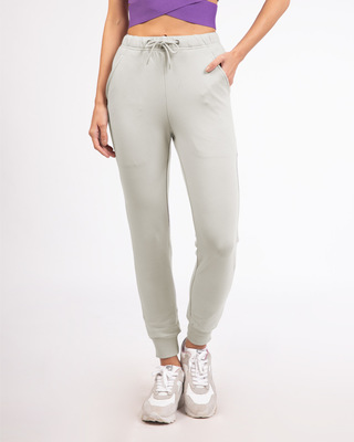 Shop Women's Light Grey Slim Fit Joggers-Front