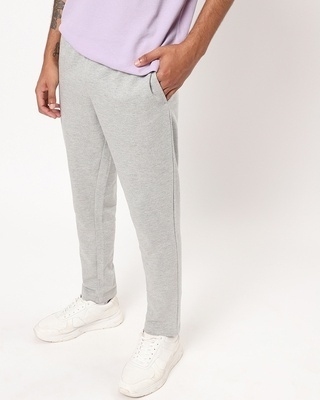 Shop Men's Grey Basic Track Pants-Front