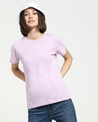Shop Lilac Bloom Half Sleeve T-Shirt-Front