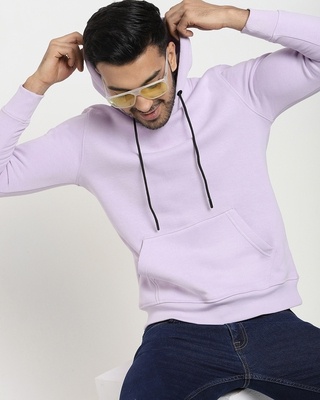 Shop Lilac Fleece Hoodie Sweatshirt-Front