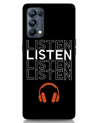 Shop Listen Music Designer Hard Cover for Oppo Reno 5 Pro-Front