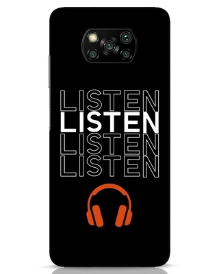 Shop Listen Music Designer Hard Cover for Xiaomi Poco X3 Pro-Front