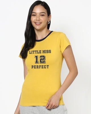 Shop Little Miss Perfect Varsity Half Sleeve T-shirt-Front