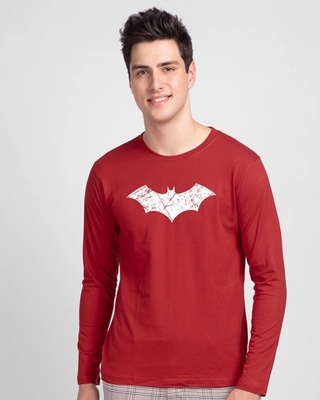 Shop Logo Batman Glow In Dark Full Sleeve T-Shirt (BML) -Front