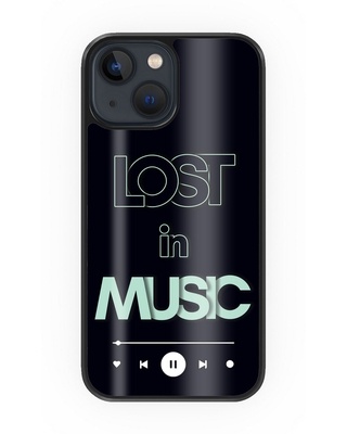 Shop Lost in Music Green Premium Glass Cover for iPhone 13 mini-Front