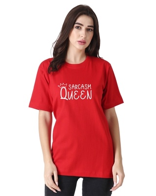 Shop Mad Over Print Sarcasm Queen Tshirt-Front