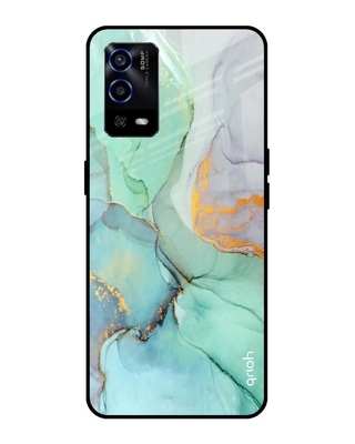 Shop Marble Printed Premium Glass Cover for Oppo A55 (Shock Proof, Lightweight)-Front