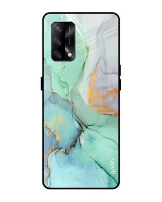 Shop Marble Printed Premium Glass Cover for Oppo F19 (Shock Proof, Lightweight)-Front