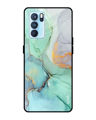 Shop Marble Printed Premium Glass Cover for Oppo Reno 6 5G (Shock Proof, Lightweight)-Front