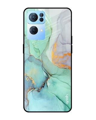 Shop Marble Printed Premium Glass Cover for Oppo Reno 7 Pro 5G (Shock Proof, Lightweight)-Front
