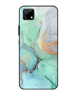 Shop Marble Printed Premium Glass Cover for Realme C25 (Shock Proof, Lightweight)-Front
