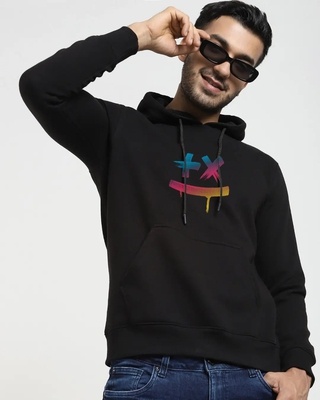 Shop Black Martin Garrix Colorful Fleece Sweatshirt Hoodie-Front