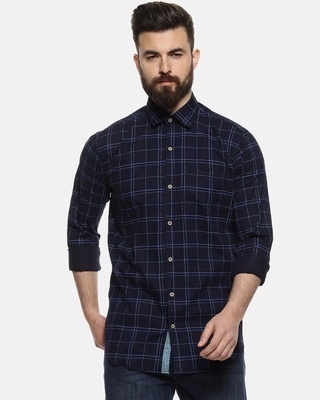 Shop Men Checks Casual Stylish Spread Shirt-Front