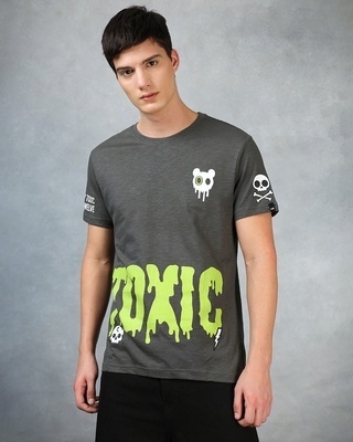 Shop Men's Toxic Grey Graphic Printed T-shirt-Front