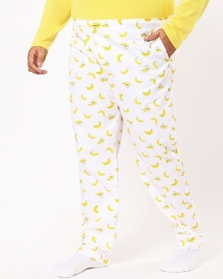 Shop Men's Birthday Yellow Bananas Print Plus Size AOP Pyjamas-Front