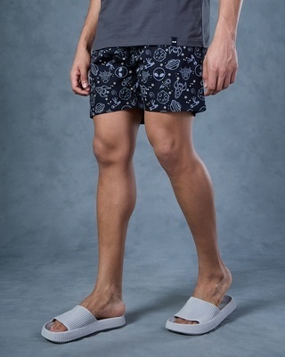 Shop Men's Black All over Printed Boxers-Front
