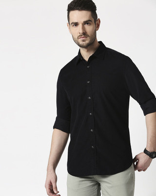 men's black casual shirt