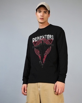 Shop Men's Black Dementors Graphic Printed Oversized T-shirt-Front